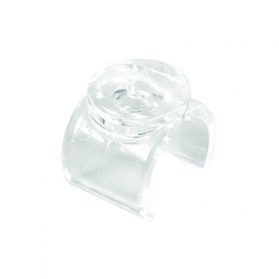 4013 - Supporto piano per tubo Ø 25 in pc trasparente.