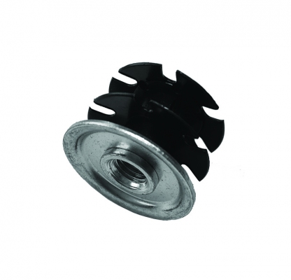 1399 - Metal flange finned insert with M10 threaded hole.
