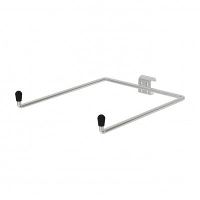 2122 - Double hook support with oval tube fixing 30x15 mm.