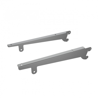 2249DX/SX - Pair of brackets for shelf min. 350 mm, with hole for hanging rail.