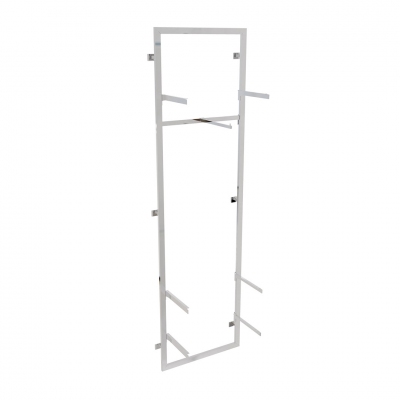 2695 KIT - Wall-fi xed frame, equipped with 1 hanging rail, 1 straight arm and 3 shelf brackets (shelves not included).