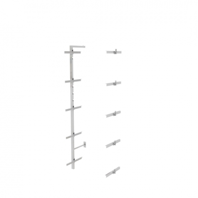 9463E KIT - Extension KIT for wall solution with upright H 1820 mm, equipped with 5 pairs of brackets (shelves not included).
