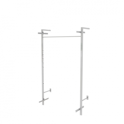9464B KIT - Wall solution with uprights H 1820 mm, equipped with 1 hanging rail and 2 pairs of brackets (shelves not included).