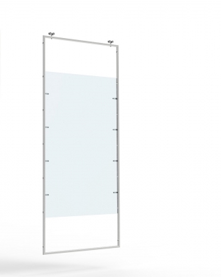9635BPX - Sliding frame partition with plexiglas panel