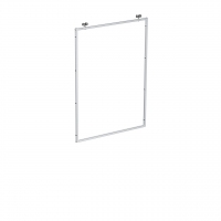 9636B - Frame structure 942x1180 mm with sliding trolleys, designed to mount shelves, hanging bars, mirrors or communication panels.