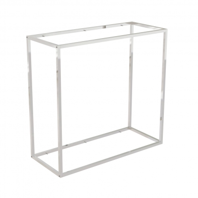 9682C - <b><mark>RUNNING OUT</mark></b> - Wall display 942x392 H 900 mm with shelves supports pins for wooden or glass shelves (shelves excluded 400x350 mm). Tube 20x20x1,2 mm.