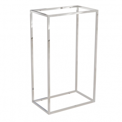9683B - <b><mark>RUNNING OUT</mark></b> - Wall display 642x392 H 1100 mm with shelves supports pins for wooden or glass shelves (shelves excluded 400x350 mm). Tube 20x20x1,2 mm.