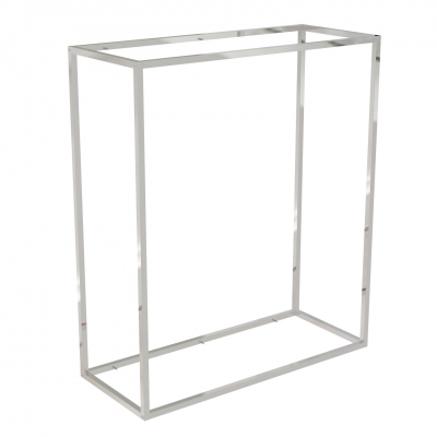 9683C - <b><mark>RUNNING OUT</mark></b> - Wall display 942x392 H 1100 mm with shelves supports pins for wooden or glass shelves (shelves excluded 400x350 mm). Tube 20x20x1,2 mm.