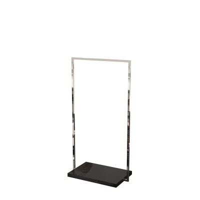 CUA115B - Clothes-stand in square tube with  wooden base