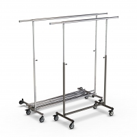 CIC063R - Height-adjustable folding clothes stand in tube Ø35, 150cm wide
