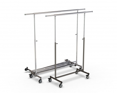 CIC065R - Height-adjustable folding clothes stand in tube Ø35, 100cm wide