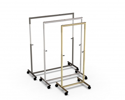 CIC118R - Height-adjustable garment rail in tube Ø35 mm and 100 cm wide