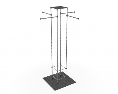 MGT081 - Column clothes stand with 4 overhanging arms