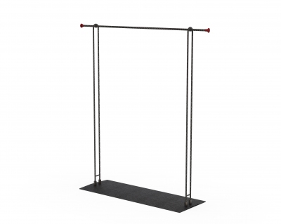 MGT086 - Garment rail with fixed height 150 cm wide.