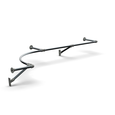 GIDKIT37 - Angular wall-mounted clothes-hanger in galvanized iron tube and joints