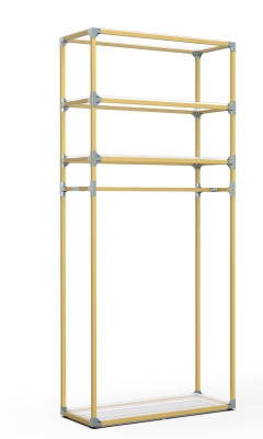 GILKIT12 - Freestanding structure with hanging bar and shelves