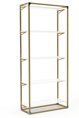 GILKIT16 - Freestanding slotted structure with 5 pairs of shelf brackets