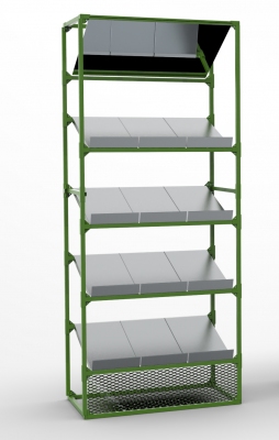 GILKIT19 - Freestanding structure with inclined shelves and mirror