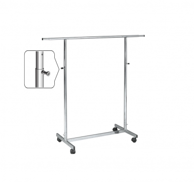ST009R50RB - Adjustable clothes stand with whole base. Wheels Ø50 mm