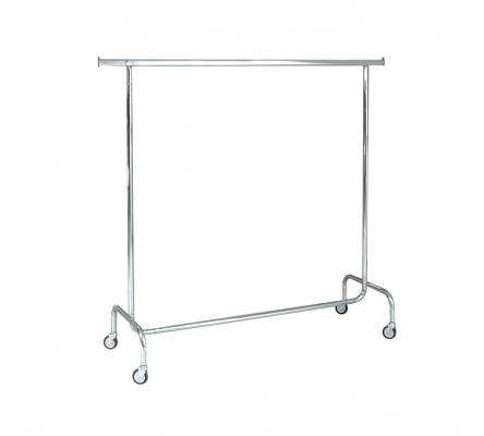 ST010R50F - Fixed single clothes stand, width cm 150. Wheels Ø 80 mm