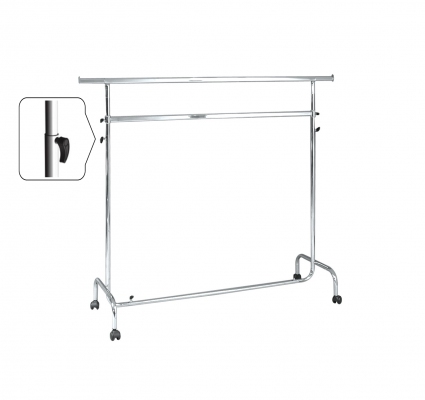 ST011R50R - Double clothes stand l=1500 Wheels Ø 50 mm