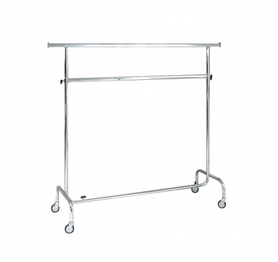 ST011R80F - Fixed double clothes stand h=2000 Wheels Ø 80 mm