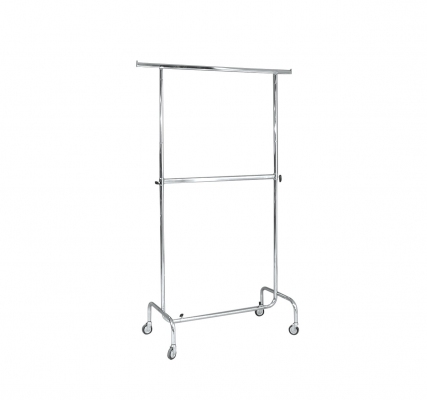 ST013R50F - Fixed double clothes stand l=1000 Wheels Ø 50 mm