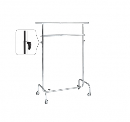 ST013R50R - Double clothes stand l=1000 Wheels Ø 50 mm