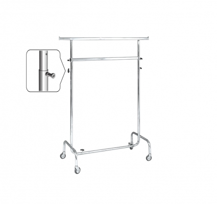 ST013R50RB - Double clothes stand l=1000 Wheels Ø 50 mm