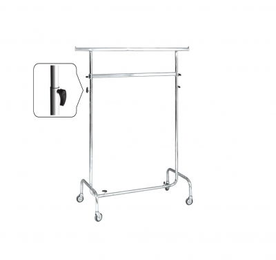 ST013R80R - Double clothes stand l=1000 Wheels Ø 80 mm