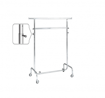 ST013R80RB - Double clothes stand l=1000 Wheels Ø 80 mm