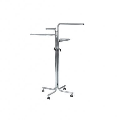 ST032R50R - Column clothes stand with 4 arms. Wheels Ø 50 mm  - <b><mark>PRODUCT RUNNING OUT</mark></b>