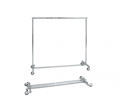 ST063R80F - Folding clothes stand with drop-leaf base. Wheels Ø 80 mm