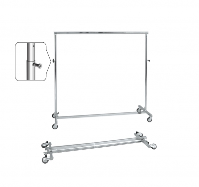 ST063R80RB - Folding and height adjustable clothes stand. Wheels Ø80 mm